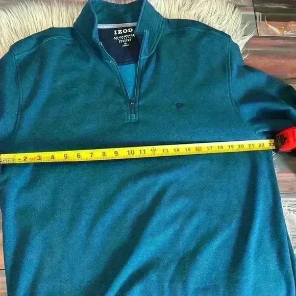 IZOD XL Quarter Zip Performance Pullover Blue Slim Fit Golf Athleisure Jacket - Picture 7 of 9